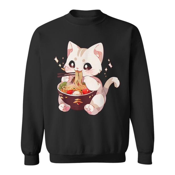 Cute Cat Ramen Noodles Kawaii Anime Girls N Japanese Food Sweatshirt