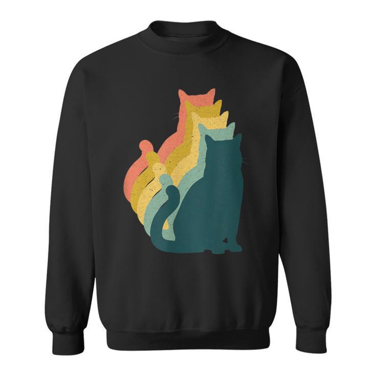 Cute Colorful Cat Costume 90S Style Vintage Kitten Retro Cat Sweatshirt