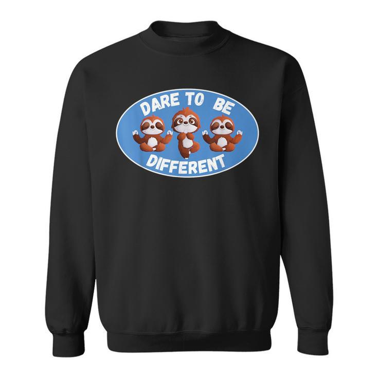 Cute Dare To Be Different Baby Yoga Sloths Frit- Sweatshirt