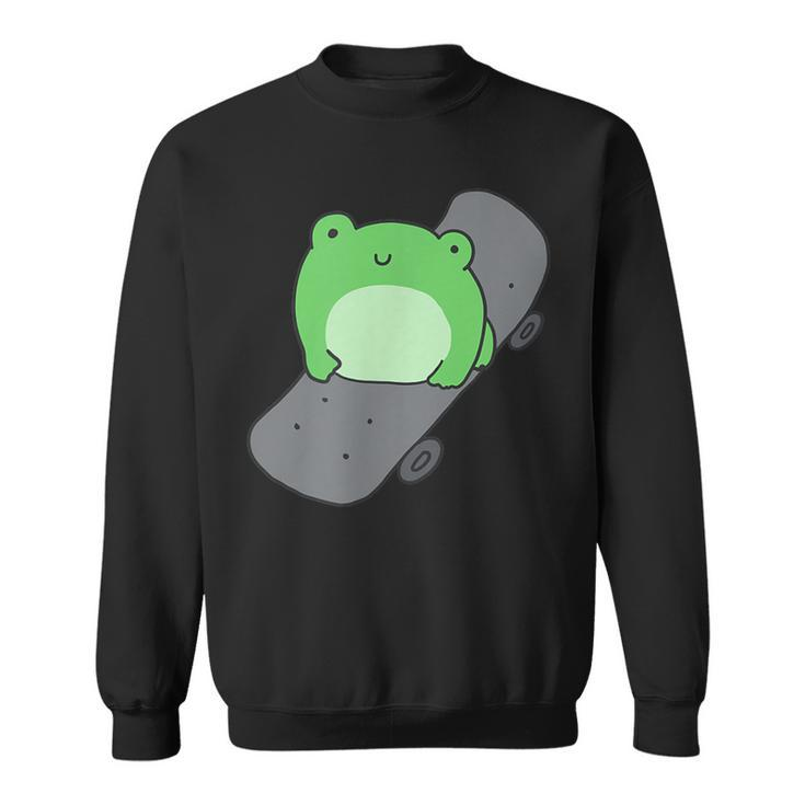 Cute Frog And Skateboard Kawaii Aesthetic Frog Sweatshirt