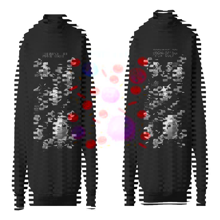 Cute White And Red Blood Cells Components Of Blood Sweatshirt