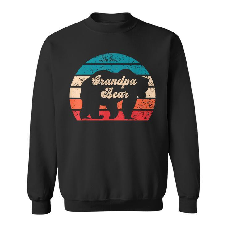 Cute Grandpa Bear Sunset Silhouette Fun Retro Fathers Day Sweatshirt