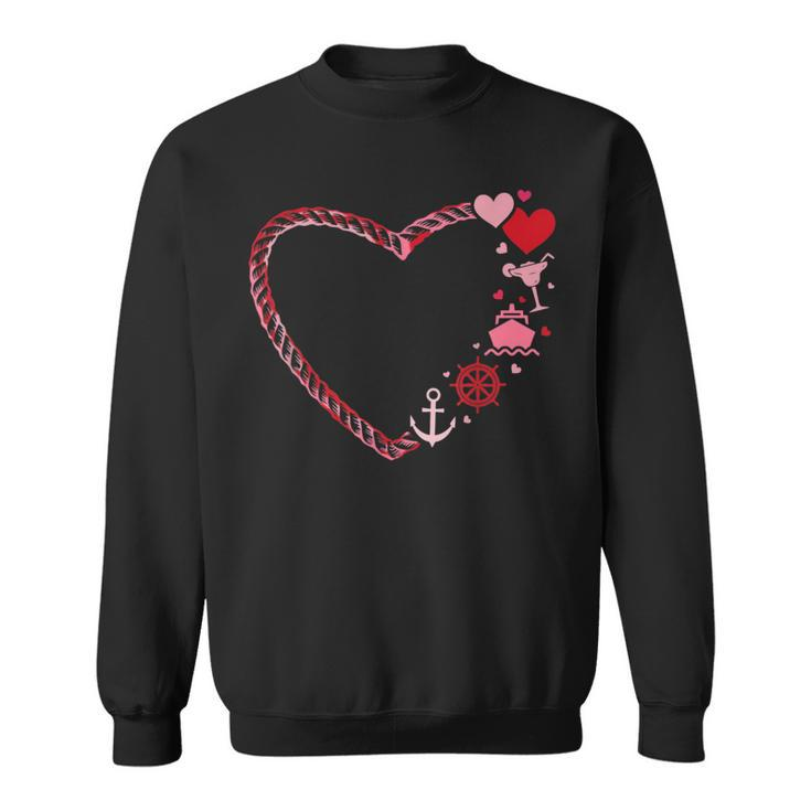 Cute Heart Cruise Valentines Day Family Cruise Vacation Sweatshirt