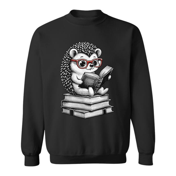 Cute Hedgehog Book Nerd Readers Sweatshirt