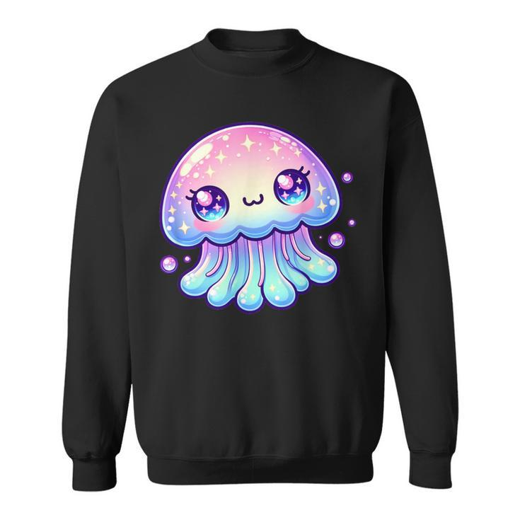 Cute Kawaii Jellyfish Anime Fun Blue Pink Sea Critter Sweatshirt