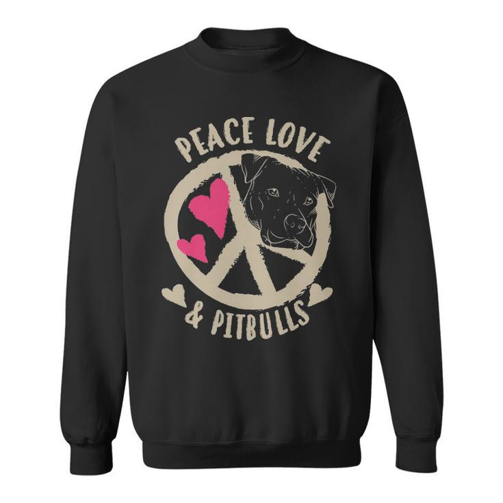 Cute Peace Love & Pitbulls Men And Women Sweatshirt