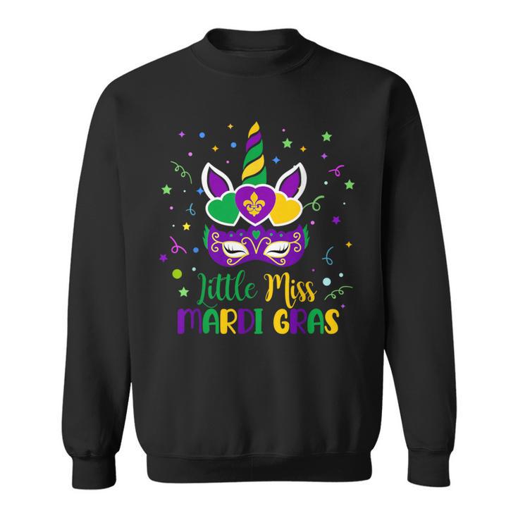 Cute Unicorn Face Mask Mardi Gras Outfit For Girls Womens Sweatshirt