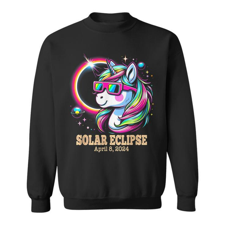Cute Unicorn Total Solar Eclipse April 8 2024 Sweatshirt