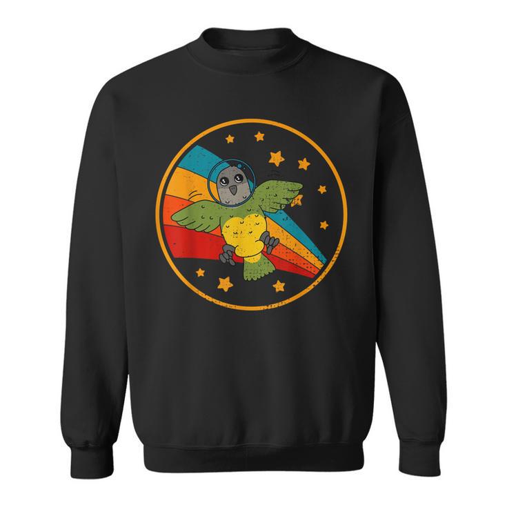 Cute Vintage Senegal Parrot Retro White Parrot In Space Sweatshirt