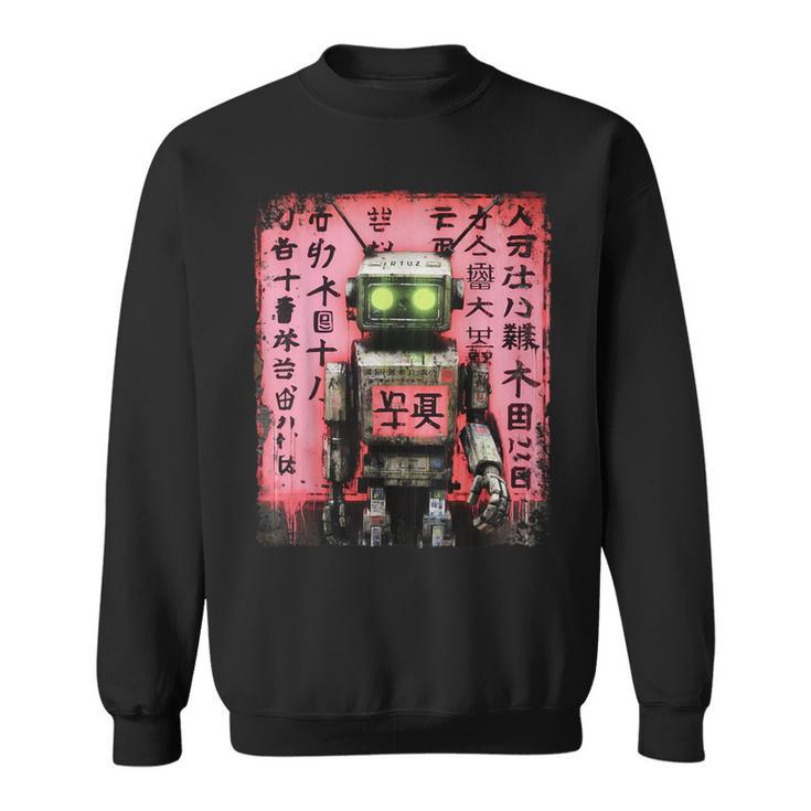 Cyberpunk Japanese Cyborg Futuristic Robot Sweatshirt