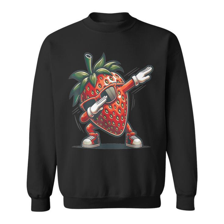 Dab Strawberry Dancing Dabbing Strawberry Fruit Sweatshirt