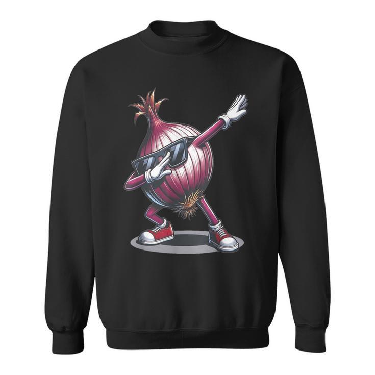 Dab Zwiebel Tanzende Dabbing Zwiebel Frucht Mit Sonnenbrille Sweatshirt