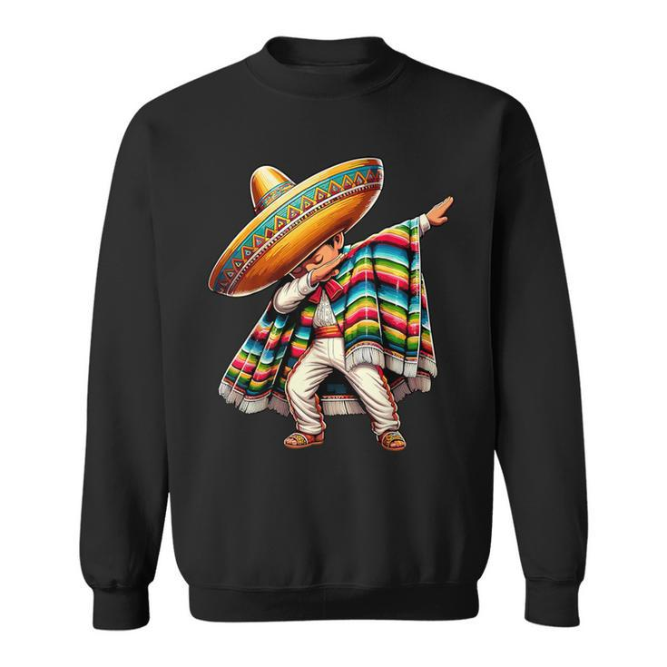 Dabbing Boys Mexican Poncho Cinco De Mayo Sweatshirt