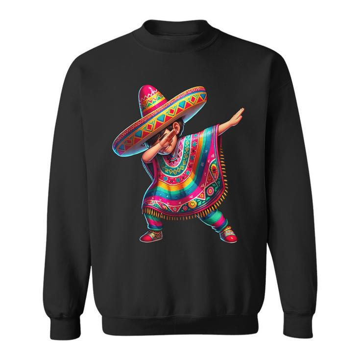 Dabbing Boys Mexican Poncho Cinco De Mayo Sweatshirt
