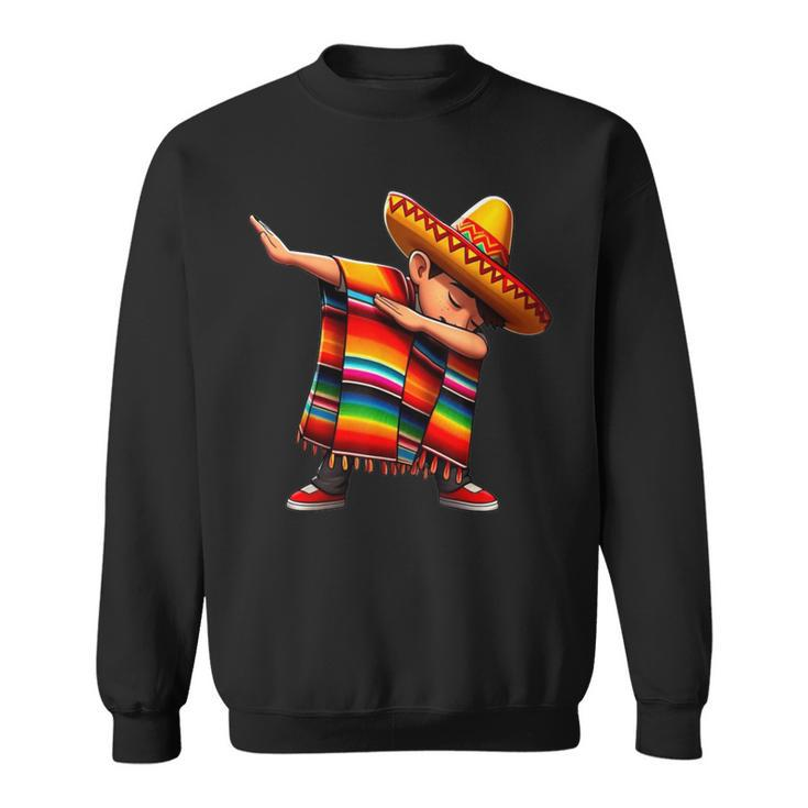 Dabbing Mexican Poncho Cinco De Mayo Boys Sombrero Dab Sweatshirt