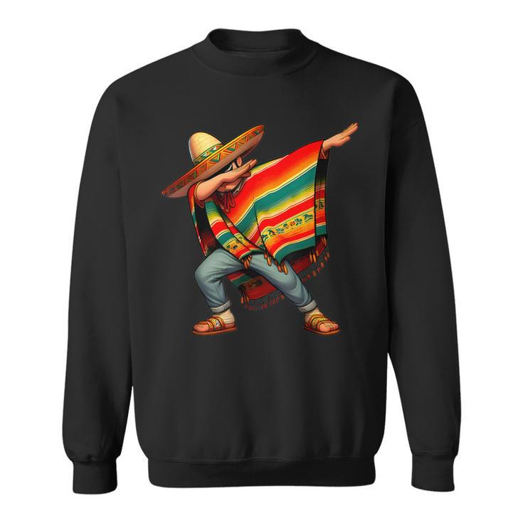 Dabbing Mexican Poncho Cinco De Mayo Boys Toddlers Sweatshirt