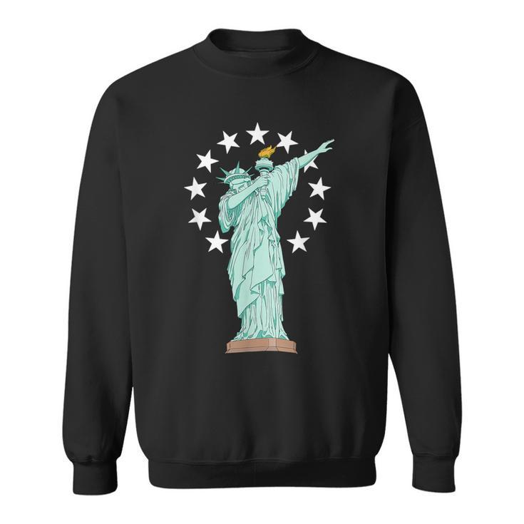 Dabbing Statue Of Liberty-Vintage Betsy Ross American Flag Sweatshirt