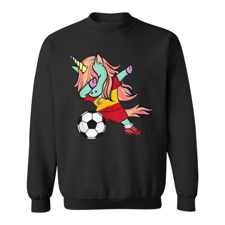 Dabbing Unicorn Soccer Spain Jersey Spanish Football Sweatshirt