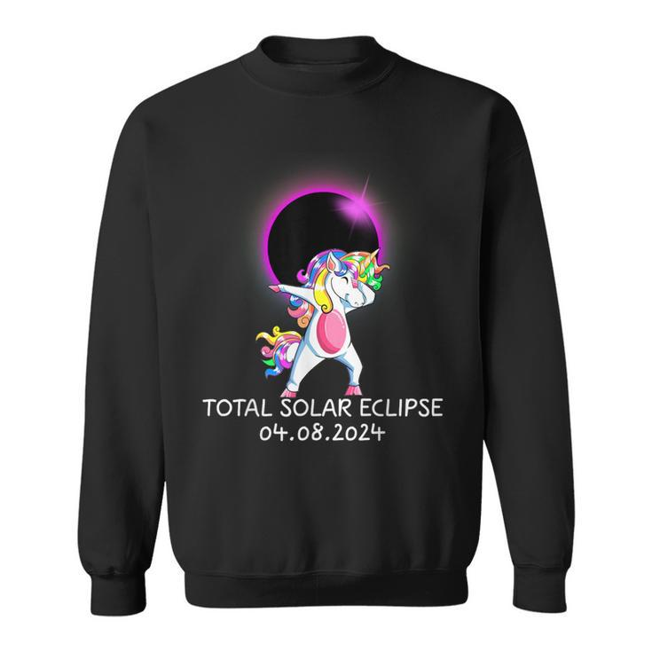 Dabbing Unicorn Usa Total Solar Eclipse April 8 2024 Sweatshirt