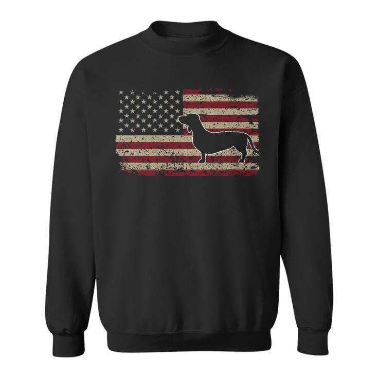 Dachshund America Flag Patriotic Weiner Dog Sweatshirt