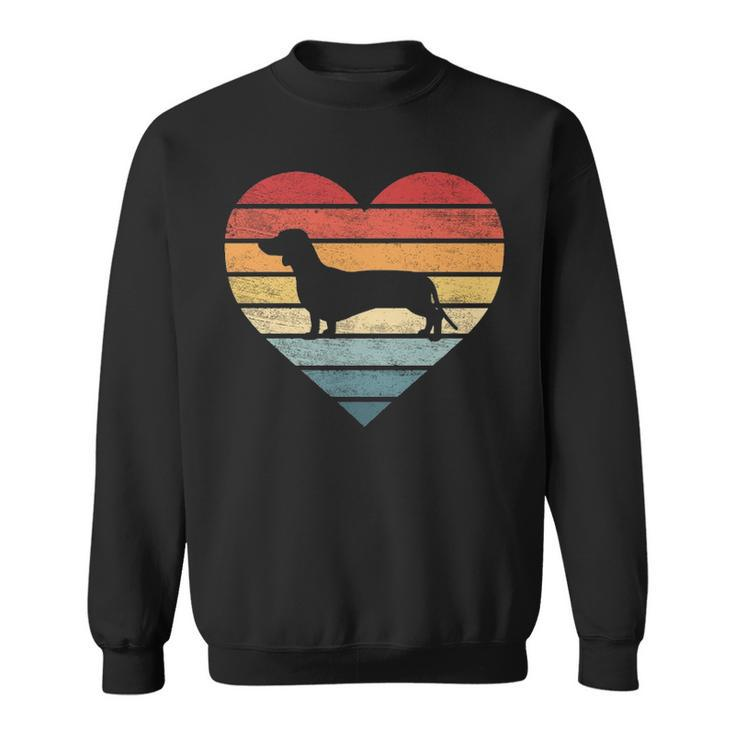 Dachshund Lover Owner Retro Sunset Dog Silhouette Sweatshirt