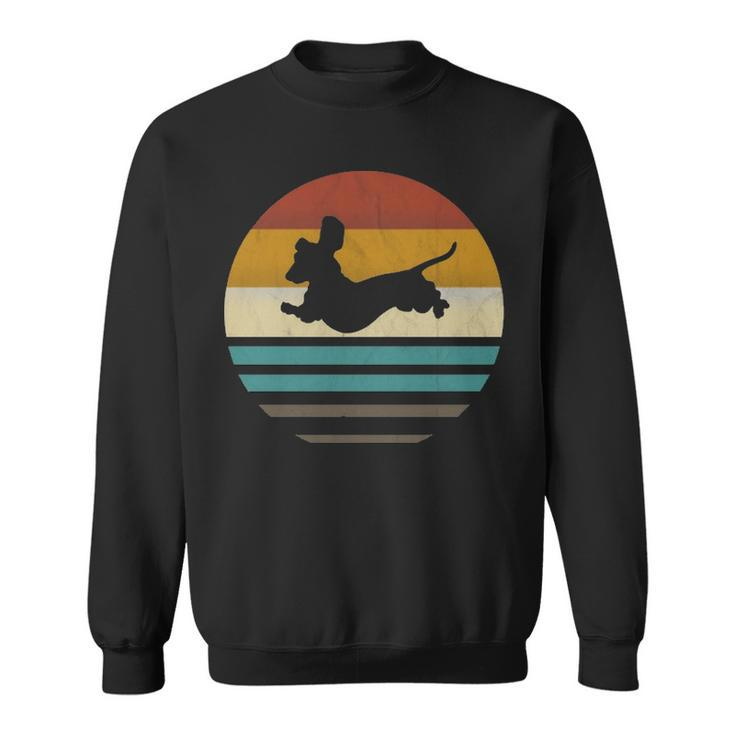 Dachshund Vintage Silhouette 60S 70S Retro Dog Lover Sweatshirt