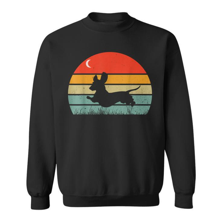 Dachshund Wiener Dog Sunset Retro Vintage Dog Lovers Sweatshirt