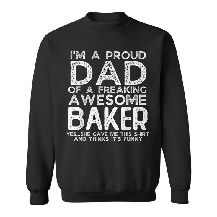 Dad Of Baker Father's Day Personalized Name Sweatshirt