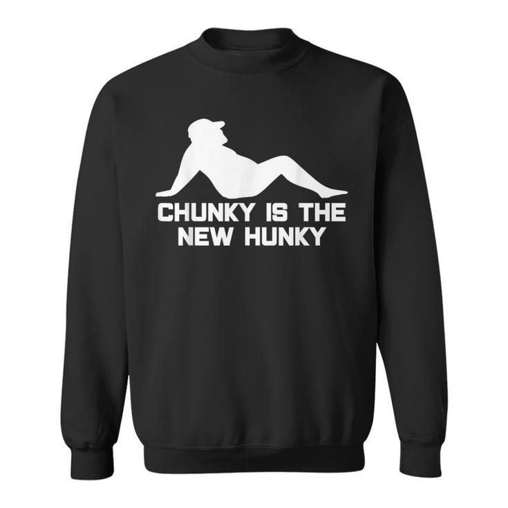 Dad Bod Chunky Is The New Hunky Dadbod Silhouette Beer Gut Sweatshirt