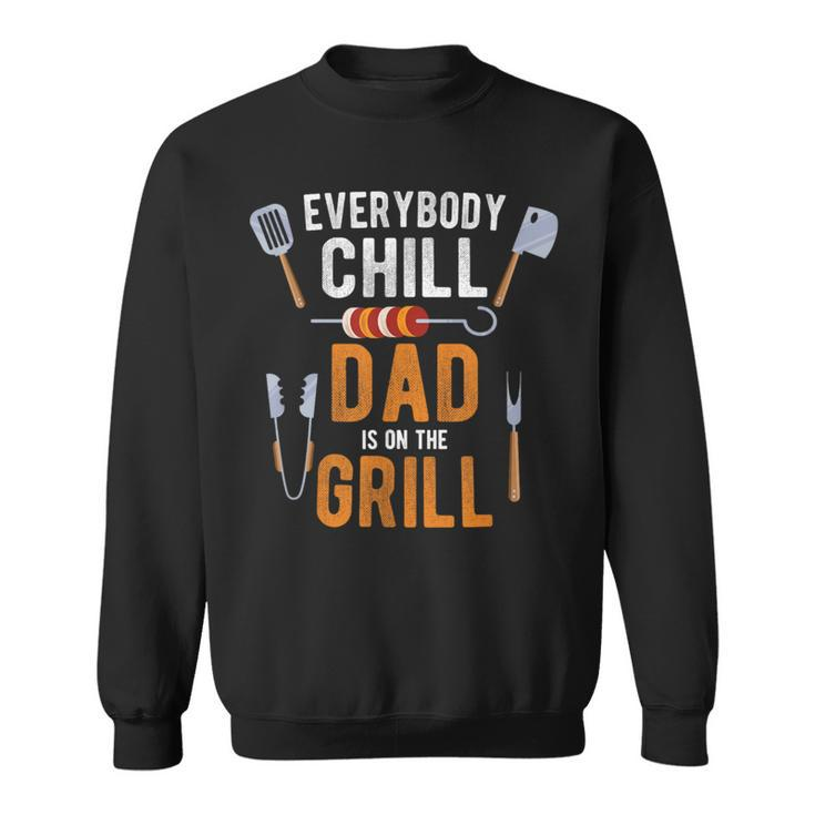 Dad Is On The Grill Bbq Accessories Barbecue Father Smoker Sweatshirt