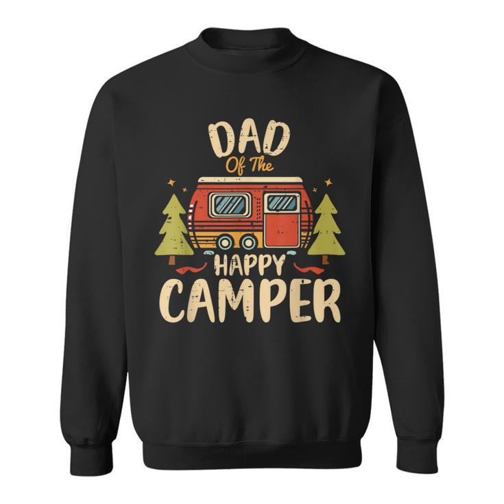 Dad Of Happy Camper 1St Birthday Party Retro Dad Sweatshirt