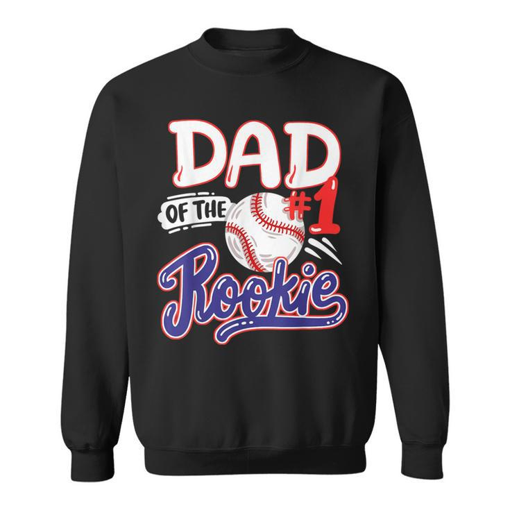 Dad Of Rookie 1St Baseball Birthday Party Theme Matching Sweatshirt