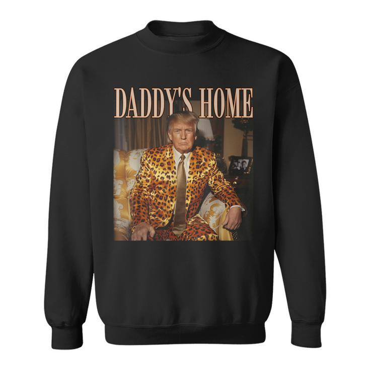 Daddy's Home Trump Trump 2024 Leopard Maga Sweatshirt
