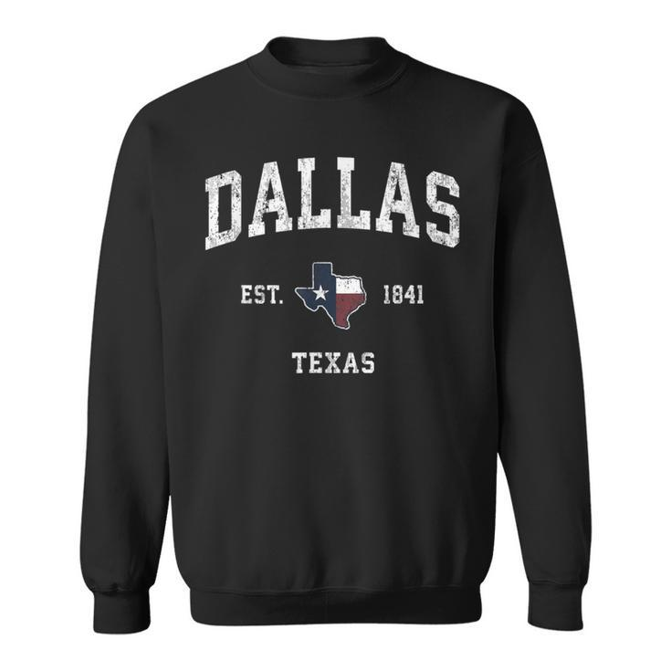 Dallas Texas Tx Vintage State Flag Sports Sweatshirt