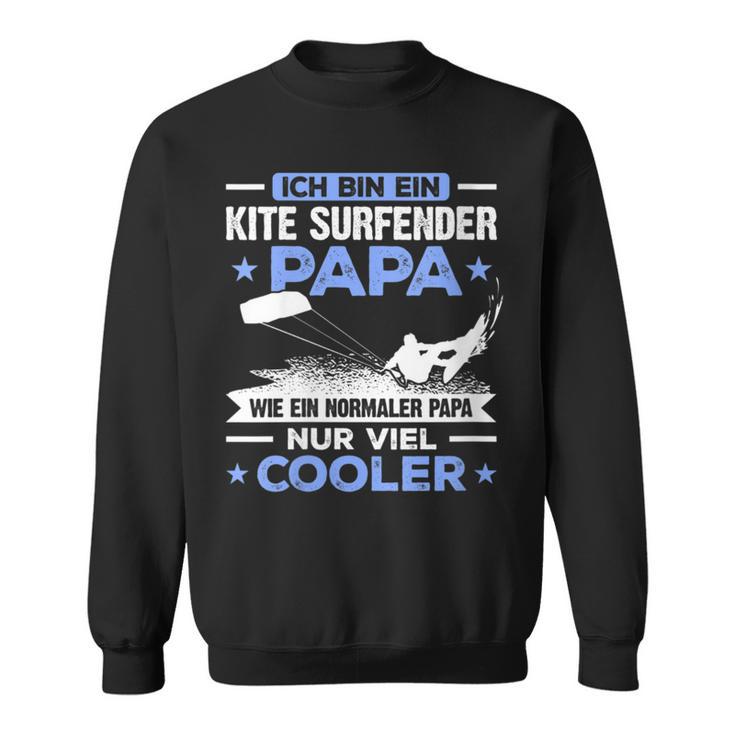 Damen Bin Ein Kite Surfender Papa Wie Ein Normaler Papi Nur Cooler Mit-Ausschnitt Sweatshirt