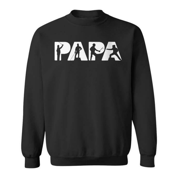 Damen Fechtendes Papa-Hemd Fechtendes Ehemann-Geschenk Mit-Ausschnitt Sweatshirt