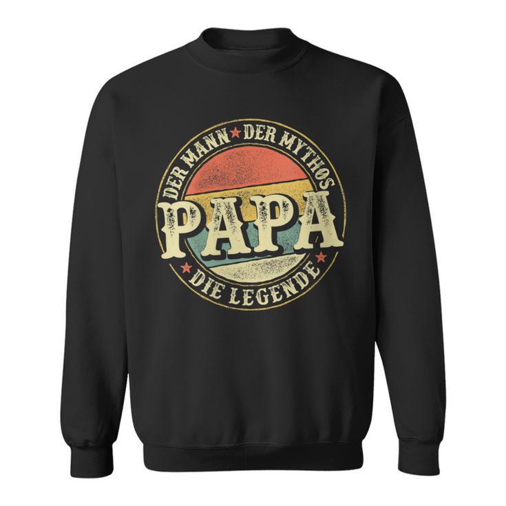 Damen Herrenintage Papa Der Mann Der Mythos Die Legendeatertag Mit-Ausschnitt Sweatshirt