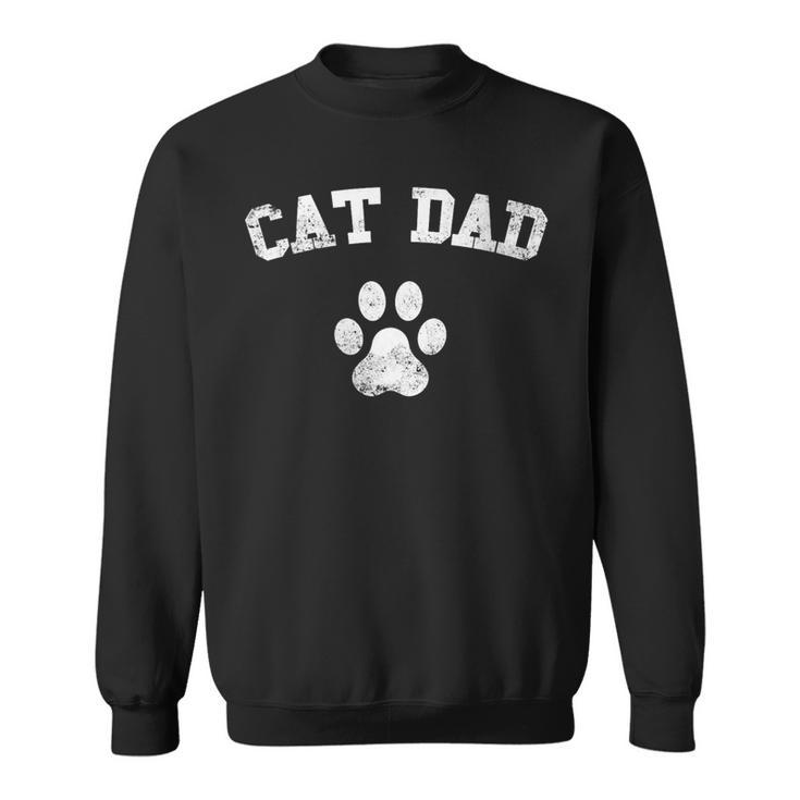 Damen Katze Papa Für Männeratertag Weihnachten Geburtstag Lustig Beste Mit-Ausschnitt Sweatshirt