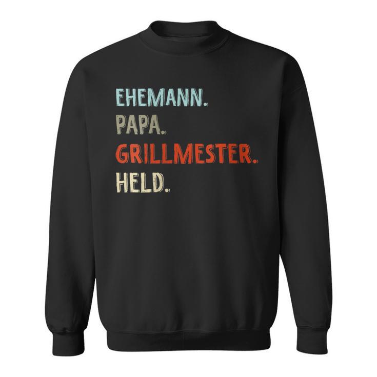 Damen Lustige Idee Zumatertag Ehemann Papa Grillmester Held Mit-Ausschnitt Sweatshirt