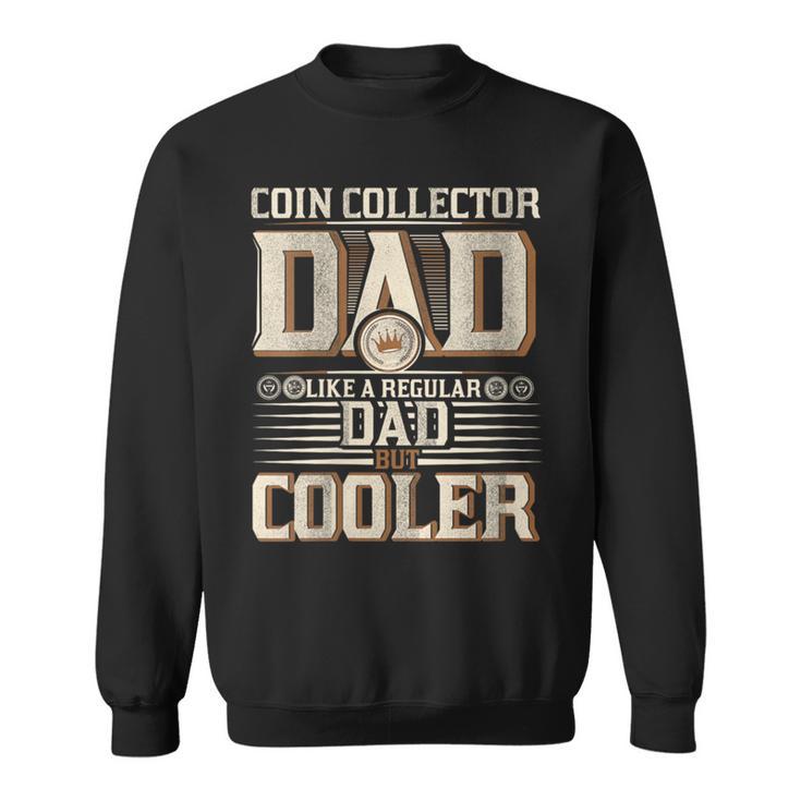 Damen Lustiger Münzsammler Papa Numismatik Münzen Sammeln Mit-Ausschnitt Sweatshirt