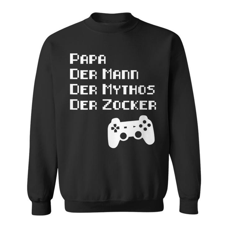 Damen Papa Zockerater Gamer Geburtstag Spruch Lustig Geschenk Mit-Ausschnitt Sweatshirt