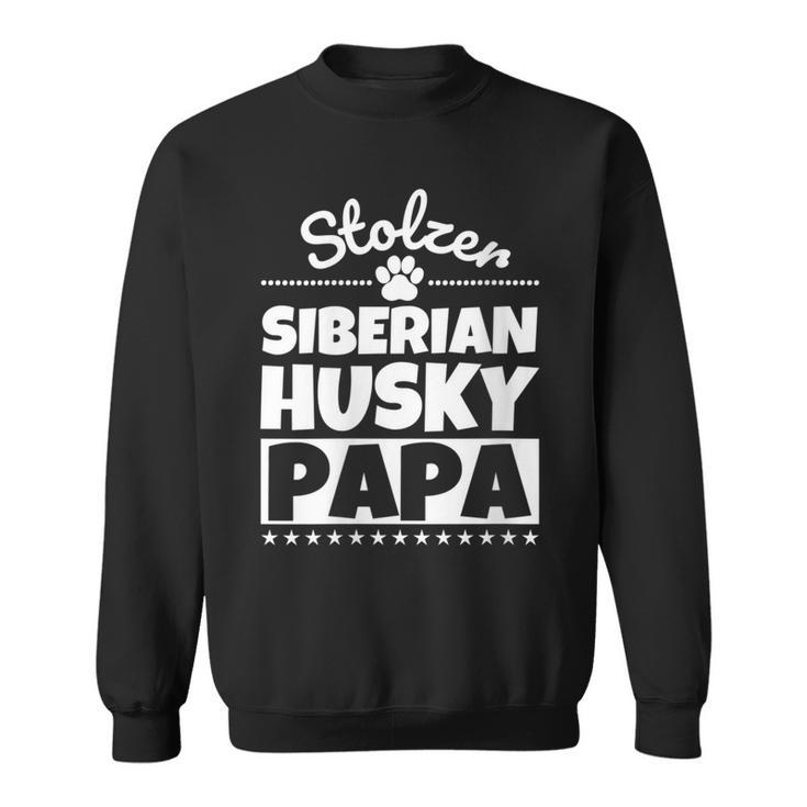 Damen Stolzer Siberian Husky Papa Mit-Ausschnitt Sweatshirt