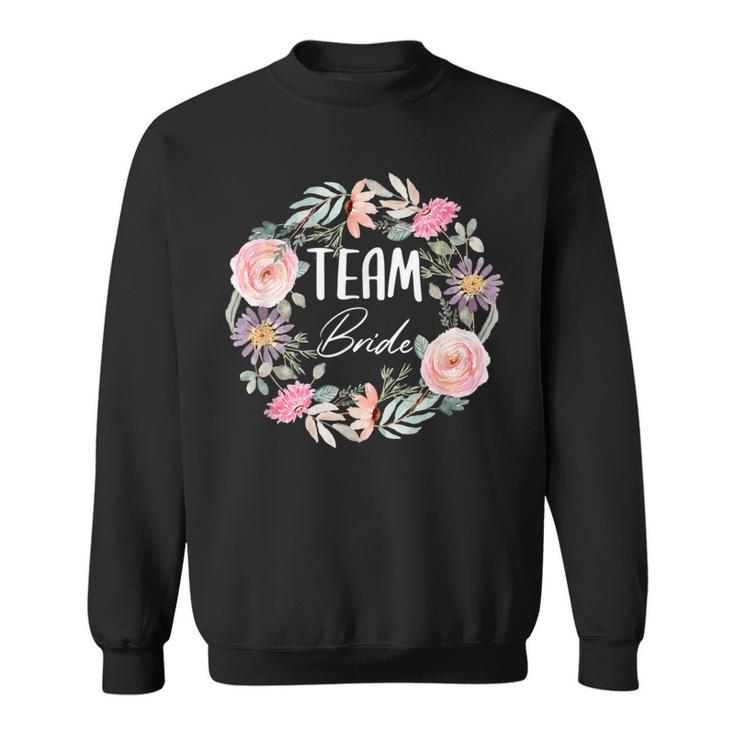 Damen Team Bride Blumenkranz Junggesellenabschied Jga Sweatshirt