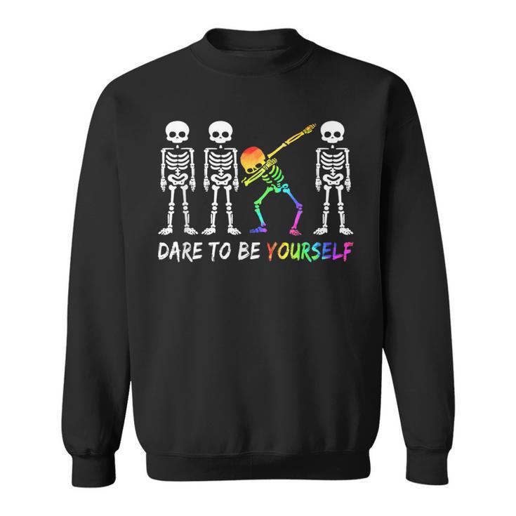 Dare To Be Yourself Cute Lgbt Pride Sweatshirt