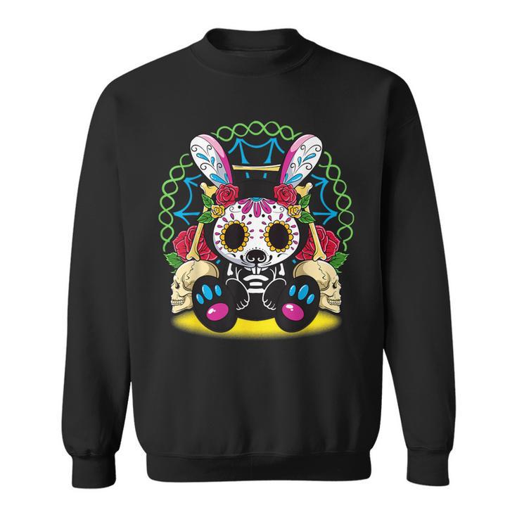 Day Of The Dead Dia De Los Muertos Bunny Sugar Skull Sweatshirt