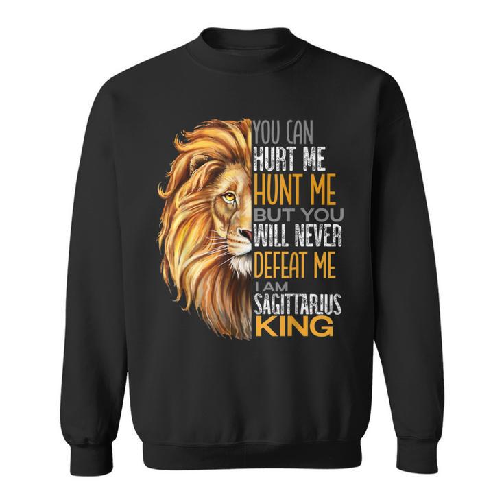 Never Defeat Me Strong Sagittarius King Dads Zodiac Sweatshirt