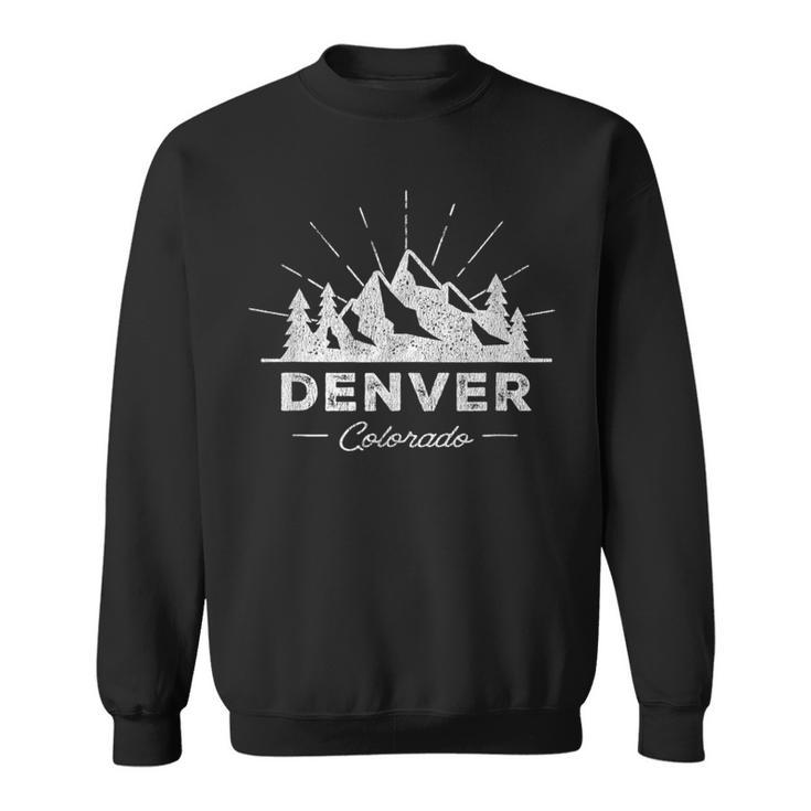 Denver Colorado T Vintage Co Hiking Retro Sweatshirt