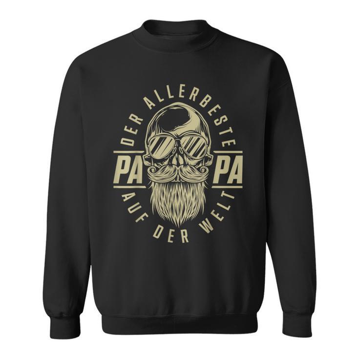 Der Allerbeste Papa Skull Father's Day Saying Sweatshirt