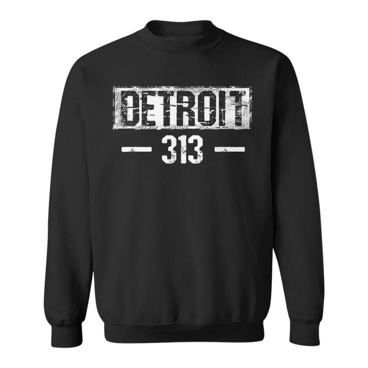 This Is My Detroit 313 Michigan Distressed T Sweatshirt