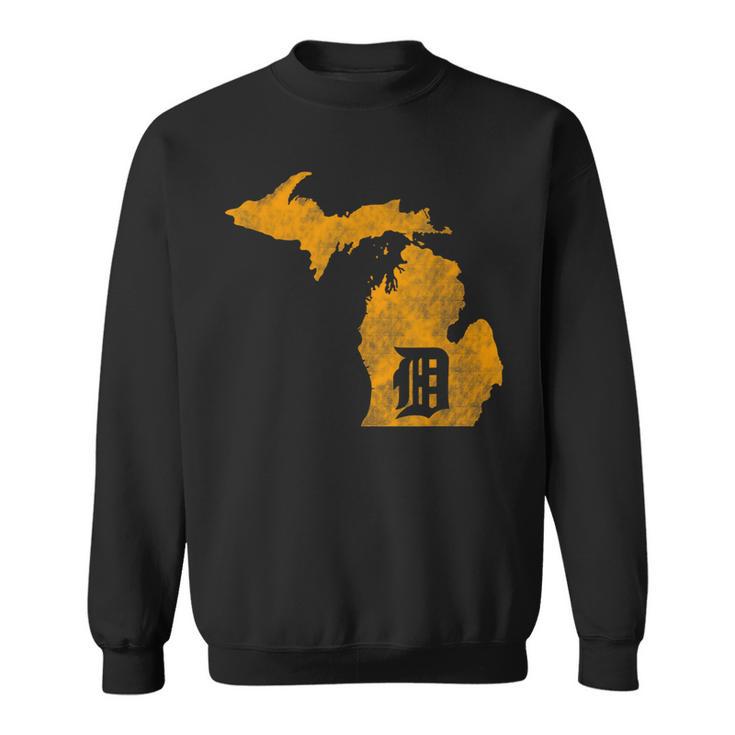 Detroit Michigan Motor City Midwest D Mitten Sweatshirt